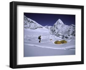 Mountainseer at Camp One Everest Northside-Michael Brown-Framed Photographic Print