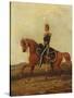 Mounted Officer of 13th Hussars in Full Dress, 19th Century-Henry Thomas Alken-Stretched Canvas