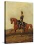 Mounted Officer of 13th Hussars in Full Dress, 19th Century-Henry Thomas Alken-Stretched Canvas