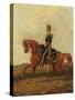 Mounted Officer of 13th Hussars in Full Dress, 19th Century-Henry Thomas Alken-Stretched Canvas
