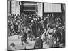 Mounted police disperse a crowd, Union Square, New York City, USA, late 19th or early 20th century-Unknown-Mounted Photographic Print