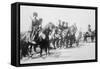 Mounted Russian Cossacks Scan the Battlefield-null-Framed Stretched Canvas