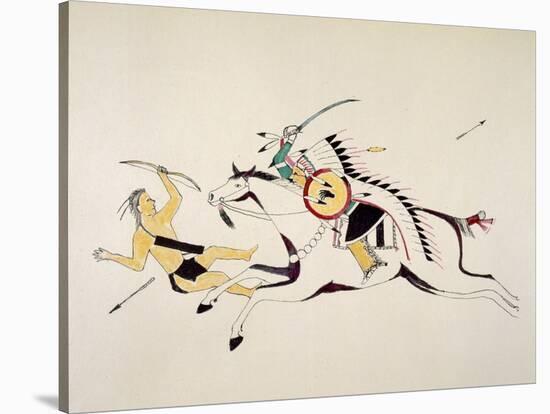 Mounted Sioux-Kills Two-Stretched Canvas