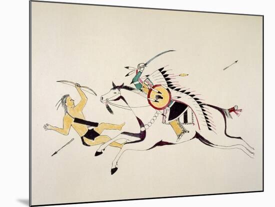 Mounted Sioux-Kills Two-Mounted Giclee Print