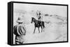 Mounted Turkish Officer Leaving Mosul, Mesopotamia, WWI, 1918-null-Framed Stretched Canvas