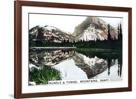 Mounts Rundle and Tunnel, Banff, Alberta, Canada, C1920S-null-Framed Giclee Print