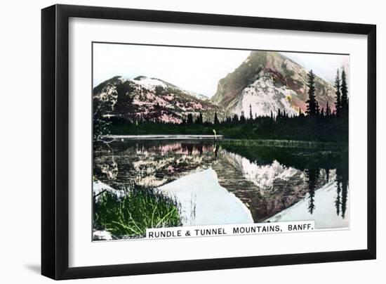 Mounts Rundle and Tunnel, Banff, Alberta, Canada, C1920S-null-Framed Giclee Print