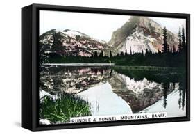 Mounts Rundle and Tunnel, Banff, Alberta, Canada, C1920S-null-Framed Stretched Canvas