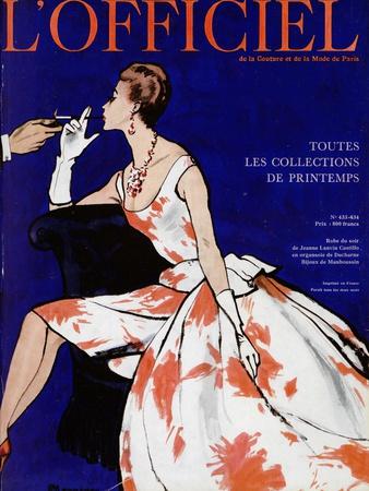L'Officiel - Robe du Soir de Jean Lanvin Castillo en Organsoie de Ducharne, Bijoux de Mauboussin