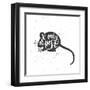 Mouse Lettering Poster-zapolzun-Framed Art Print