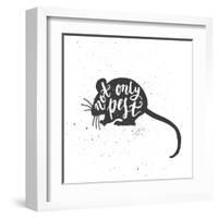 Mouse Lettering Poster-zapolzun-Framed Art Print