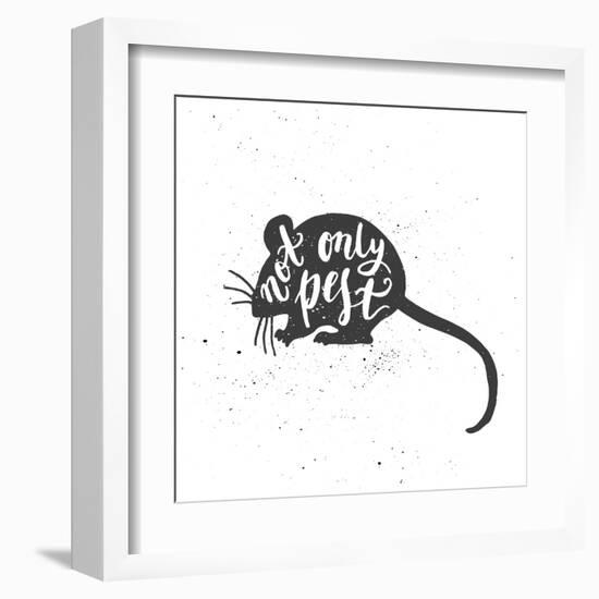 Mouse Lettering Poster-zapolzun-Framed Art Print