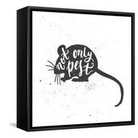 Mouse Lettering Poster-zapolzun-Framed Stretched Canvas