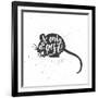 Mouse Lettering Poster-zapolzun-Framed Art Print