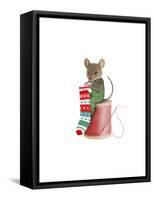 Mouse on Spool-J Hovenstine Studios-Framed Stretched Canvas