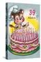 Mouse with Birthday Cake-null-Stretched Canvas