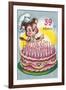 Mouse with Birthday Cake-null-Framed Art Print