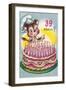 Mouse with Birthday Cake-null-Framed Art Print