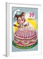 Mouse with Birthday Cake-null-Framed Art Print