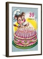 Mouse with Birthday Cake-null-Framed Art Print