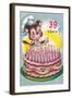 Mouse with Birthday Cake-null-Framed Art Print