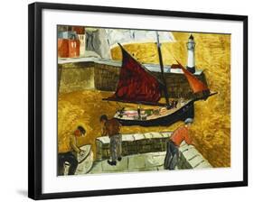 Mousehole, Cornwall-Christopher Wood-Framed Giclee Print