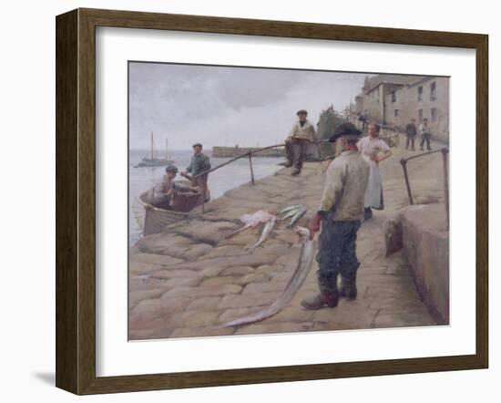 Mousehole Harbour, 1907-Harold Harvey-Framed Giclee Print