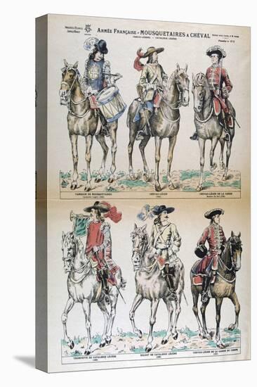 Mousquetaires a Cheval 17th Century, French Army Uniforms-null-Stretched Canvas