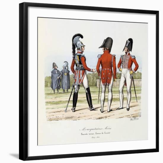 Mousquetaires Noirs, Grande Tenue and Tenue De Socièté, 1814-15-Eugene Titeux-Framed Giclee Print