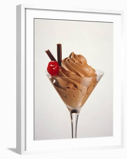 Mousse Au Chocolat with Chocolate Rolls and Cocktail Cherry-Brigitte Wegner-Framed Photographic Print