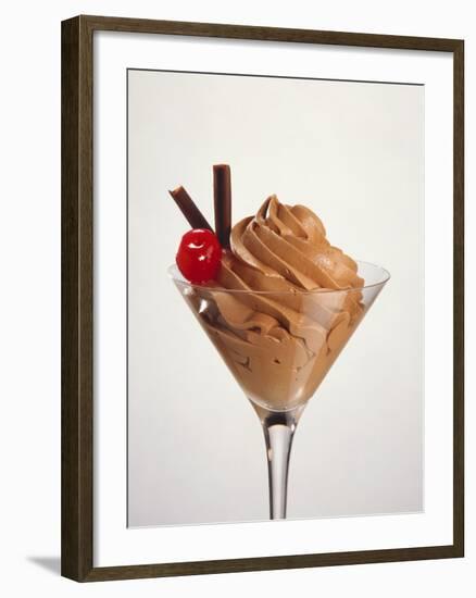 Mousse Au Chocolat with Chocolate Rolls and Cocktail Cherry-Brigitte Wegner-Framed Photographic Print