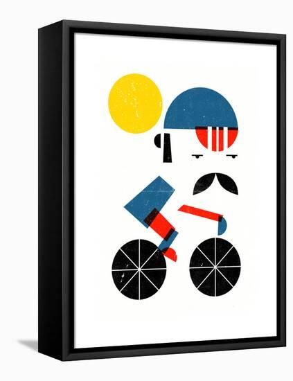 Moustached Cyclist-Dale Edwin Murray-Framed Stretched Canvas