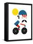 Moustached Cyclist-Dale Edwin Murray-Framed Stretched Canvas