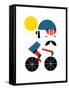 Moustached Cyclist-Dale Edwin Murray-Framed Stretched Canvas