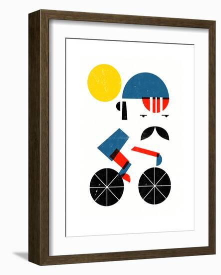 Moustached Cyclist-Dale Edwin Murray-Framed Giclee Print