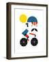 Moustached Cyclist-Dale Edwin Murray-Framed Giclee Print