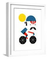 Moustached Cyclist-Dale Edwin Murray-Framed Giclee Print