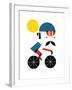 Moustached Cyclist-Dale Edwin Murray-Framed Giclee Print