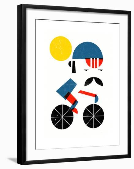 Moustached Cyclist-Dale Edwin Murray-Framed Giclee Print