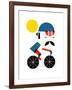 Moustached Cyclist-Dale Edwin Murray-Framed Giclee Print