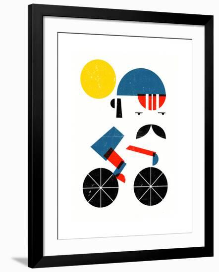 Moustached Cyclist-Dale Edwin Murray-Framed Giclee Print