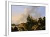 Moutainous Landscape with Waterfall-Otto Wagner-Framed Premium Giclee Print