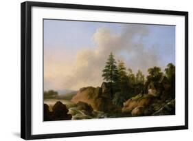 Moutainous Landscape with Waterfall-Otto Wagner-Framed Premium Giclee Print