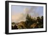 Moutainous Landscape with Waterfall-Otto Wagner-Framed Premium Giclee Print