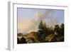 Moutainous Landscape with Waterfall-Otto Wagner-Framed Premium Giclee Print