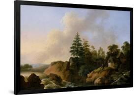 Moutainous Landscape with Waterfall-Otto Wagner-Framed Giclee Print