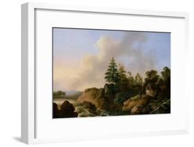 Moutainous Landscape with Waterfall-Otto Wagner-Framed Giclee Print