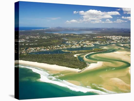 Mouth of Noosa River, Noosa Heads, Sunshine Coast, Queensland, Australia-David Wall-Stretched Canvas