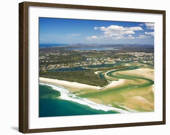 Mouth of Noosa River, Noosa Heads, Sunshine Coast, Queensland, Australia-David Wall-Framed Photographic Print