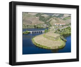 Mouth of Rio Tedo into river Douro. It is the wine growing area Alto Douro and listed as UNESCO Wor-Martin Zwick-Framed Photographic Print